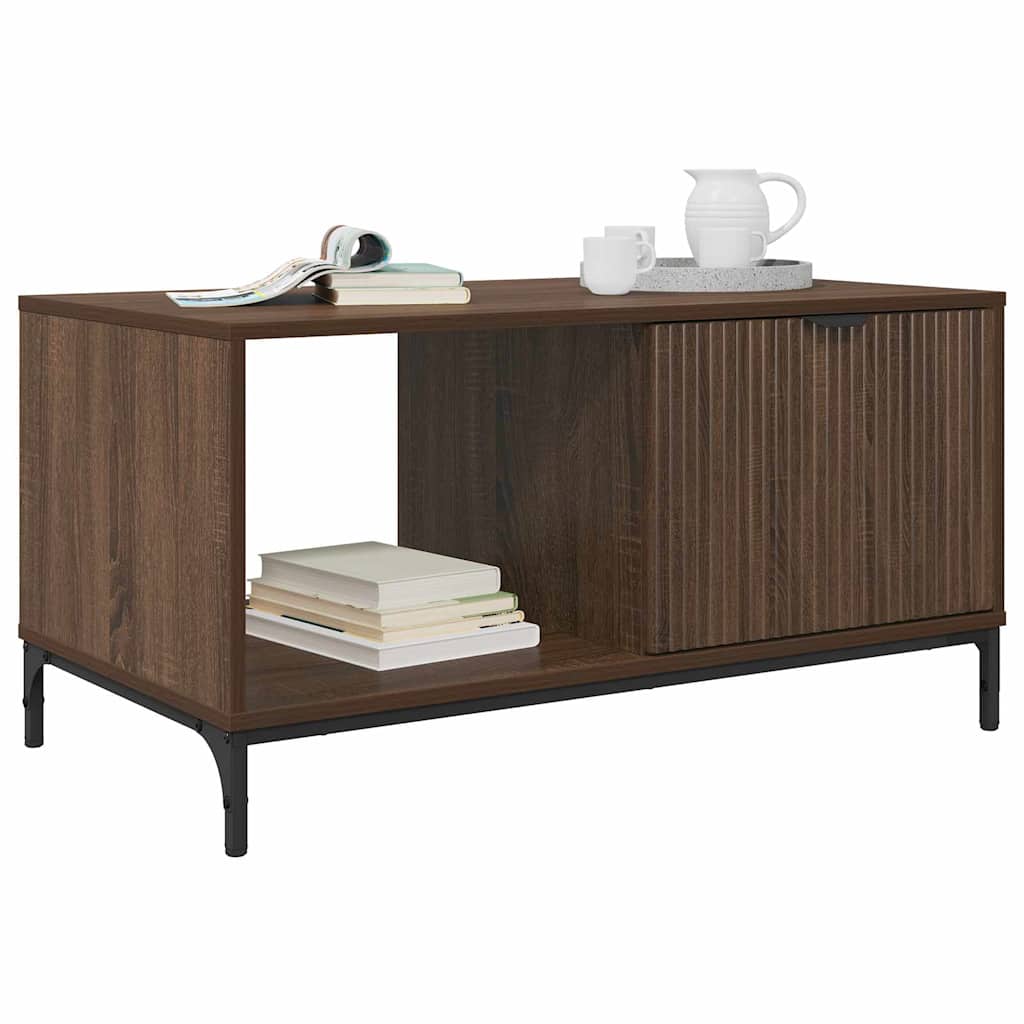 Kaffebord med skuff Brun Eik 90 x 49 x 46 cm Konstruert tre