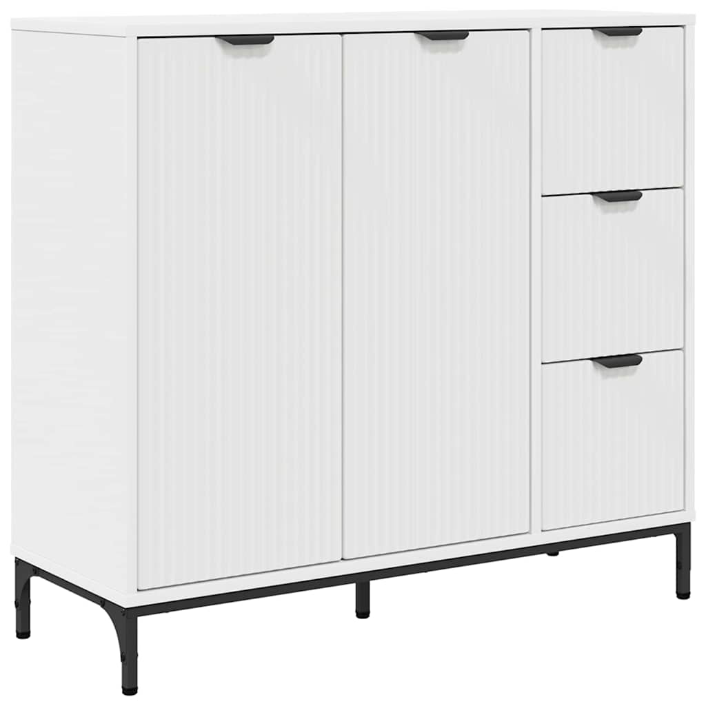 Serviesskap med skuff Hvit 89,5 x 33 x 82 cm Konstruert tre