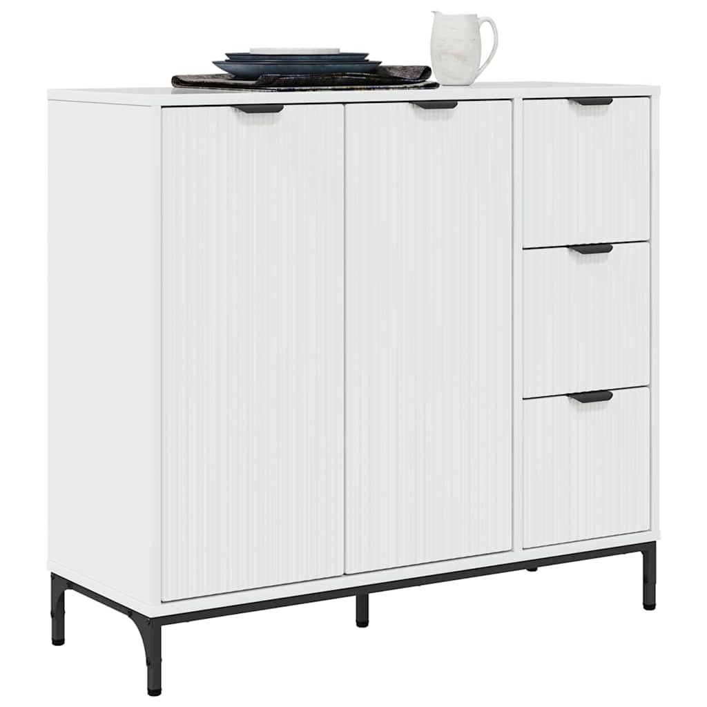 Serviesskap Høyglanset hvit 89,5 x 33 x 82 cm Konstruert tre