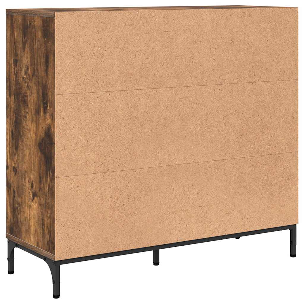 Serviesskap med skuff Røkt eik 89,5 x 33 x 82 cm Konstruert tre