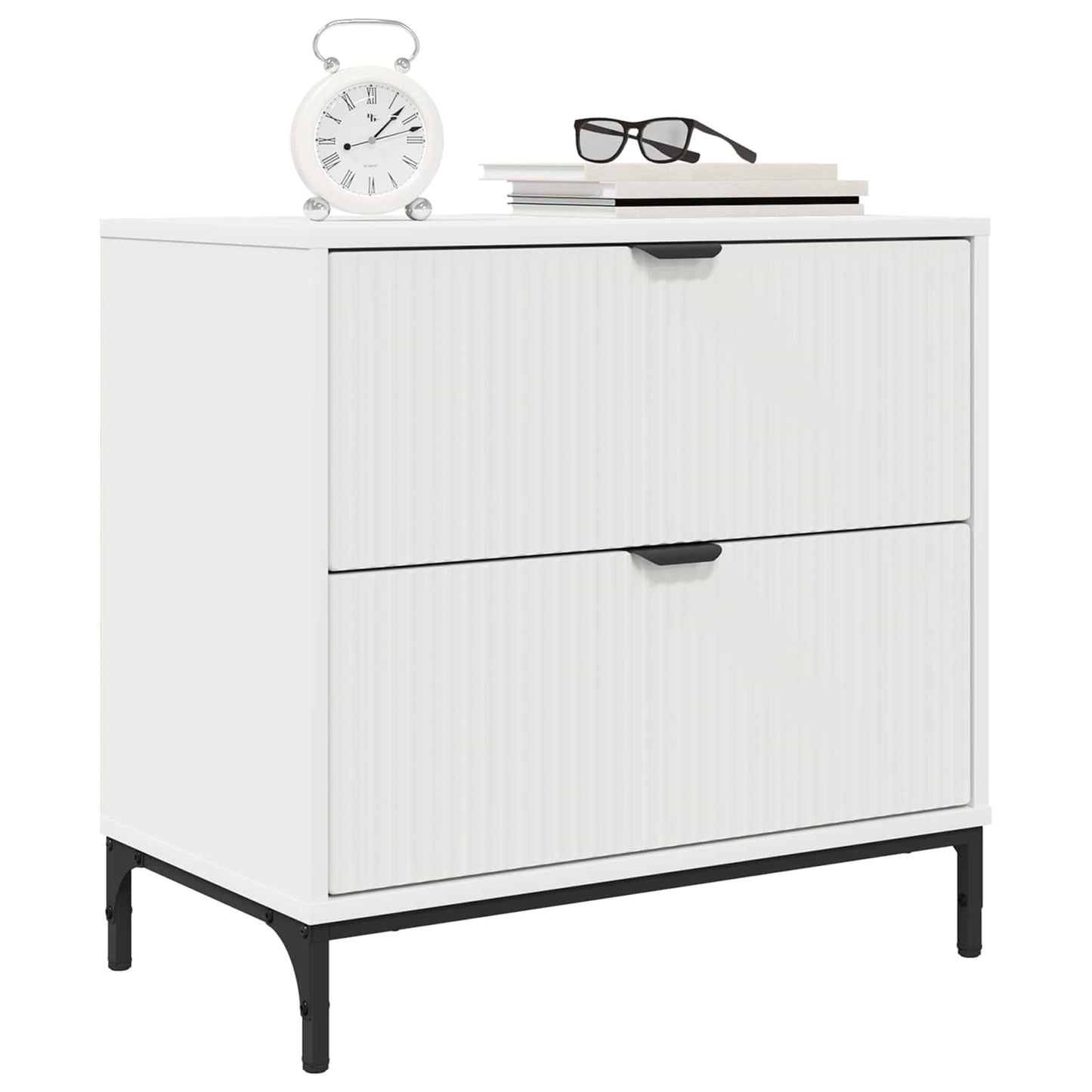 Nattbord Hvit 63,5 x 36 x 61 cm Konstruert tre