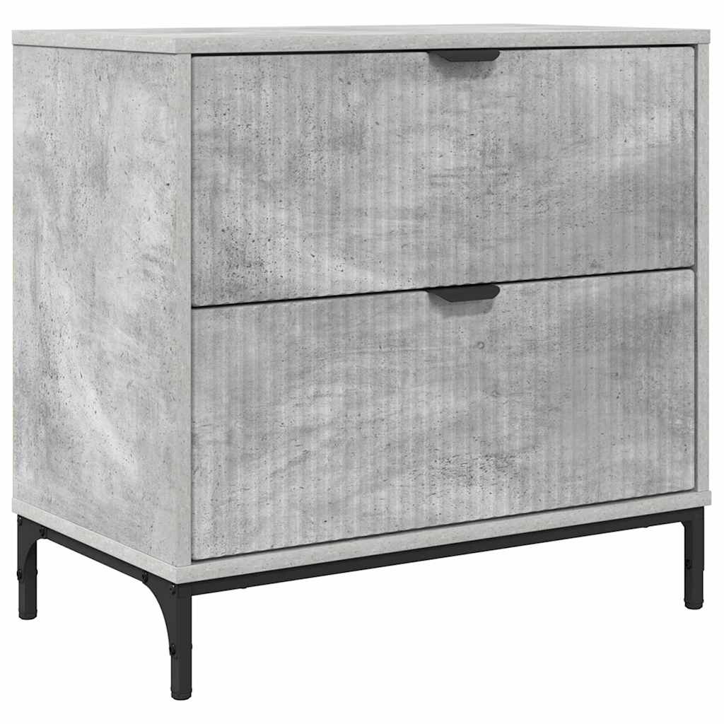 Nattbord med skuff Betonggrå 63,5 x 36 x 61 cm Konstruert tre