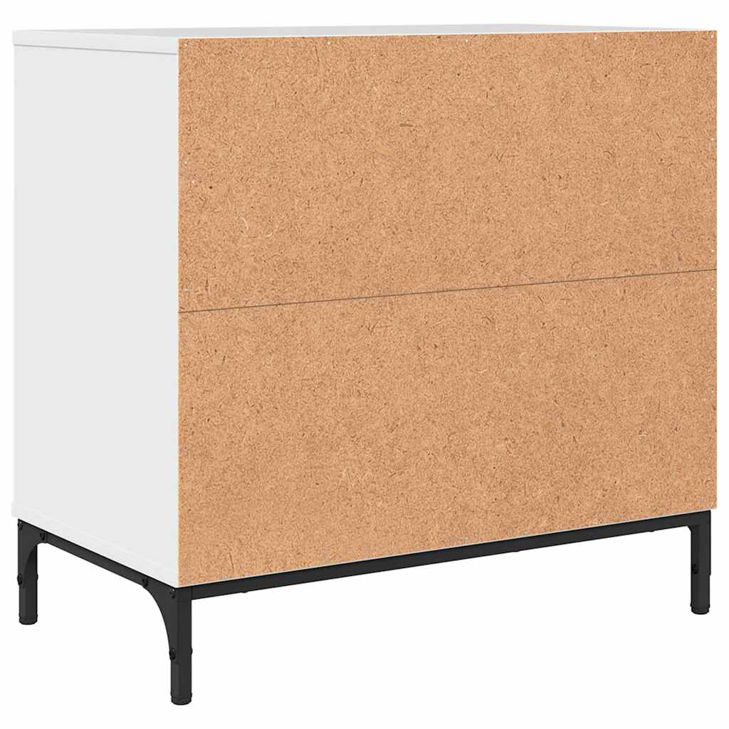 Nattbord Høyglans hvit 63,5 x 36 x 61 cm Konstruert tre