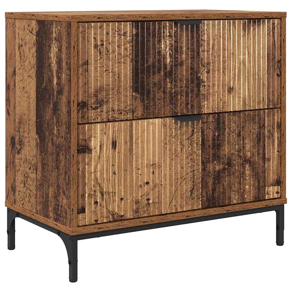Nattbord med skuff Gammelt tre 63,5 x 36 x 61 cm Konstruert tre