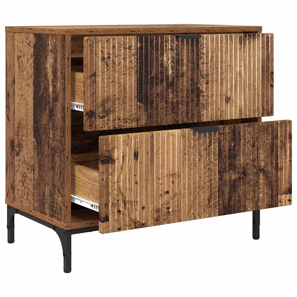 Nattbord med skuff Gammelt tre 63,5 x 36 x 61 cm Konstruert tre