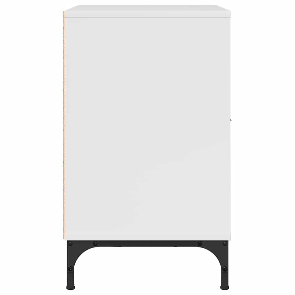 Nattbordskap Høyglans hvit 49 x 36 x 61 cm Konstruert tre