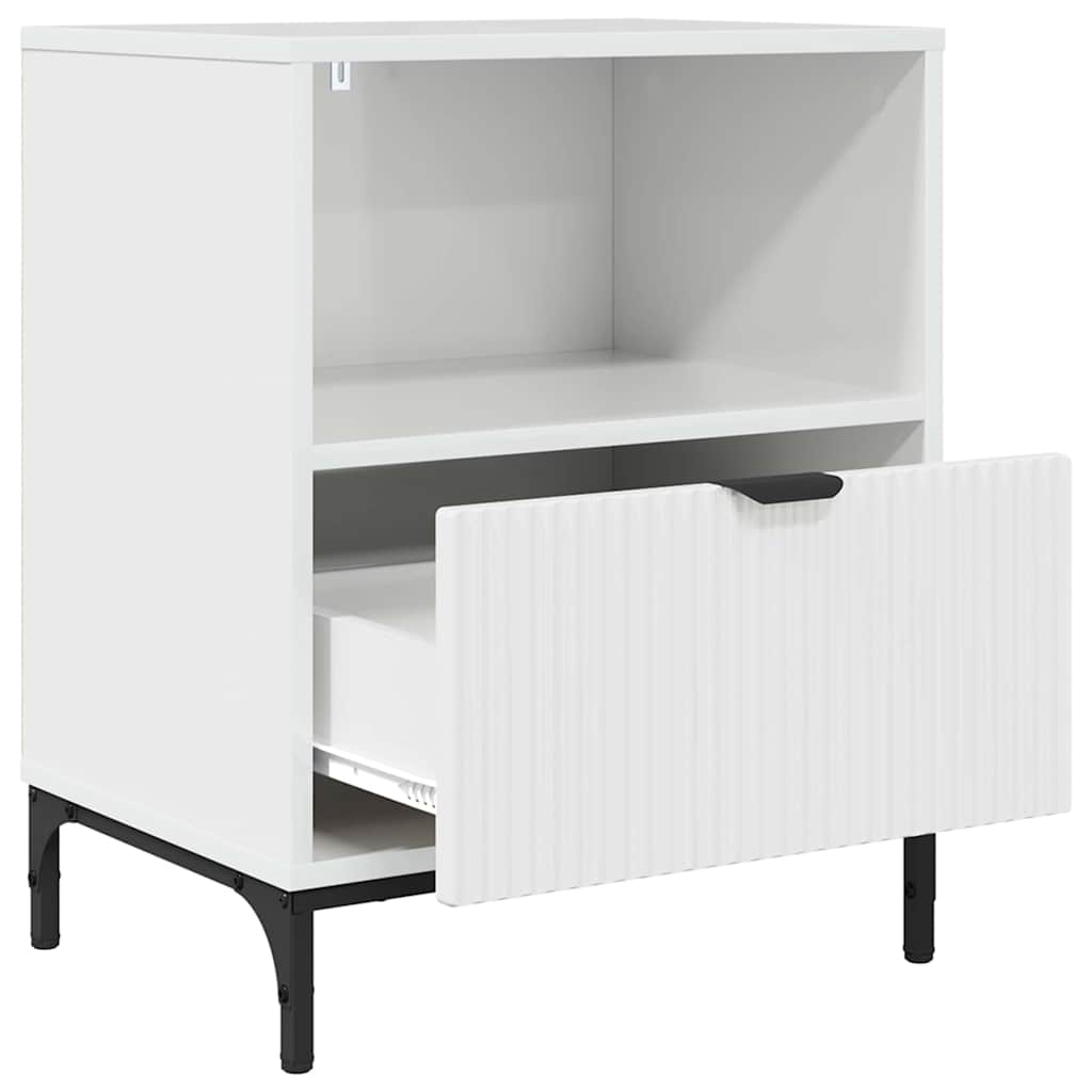 Nattbordskap 2 pcs Høyglans hvit 49 x 36 x 61 cm Konstruert tre