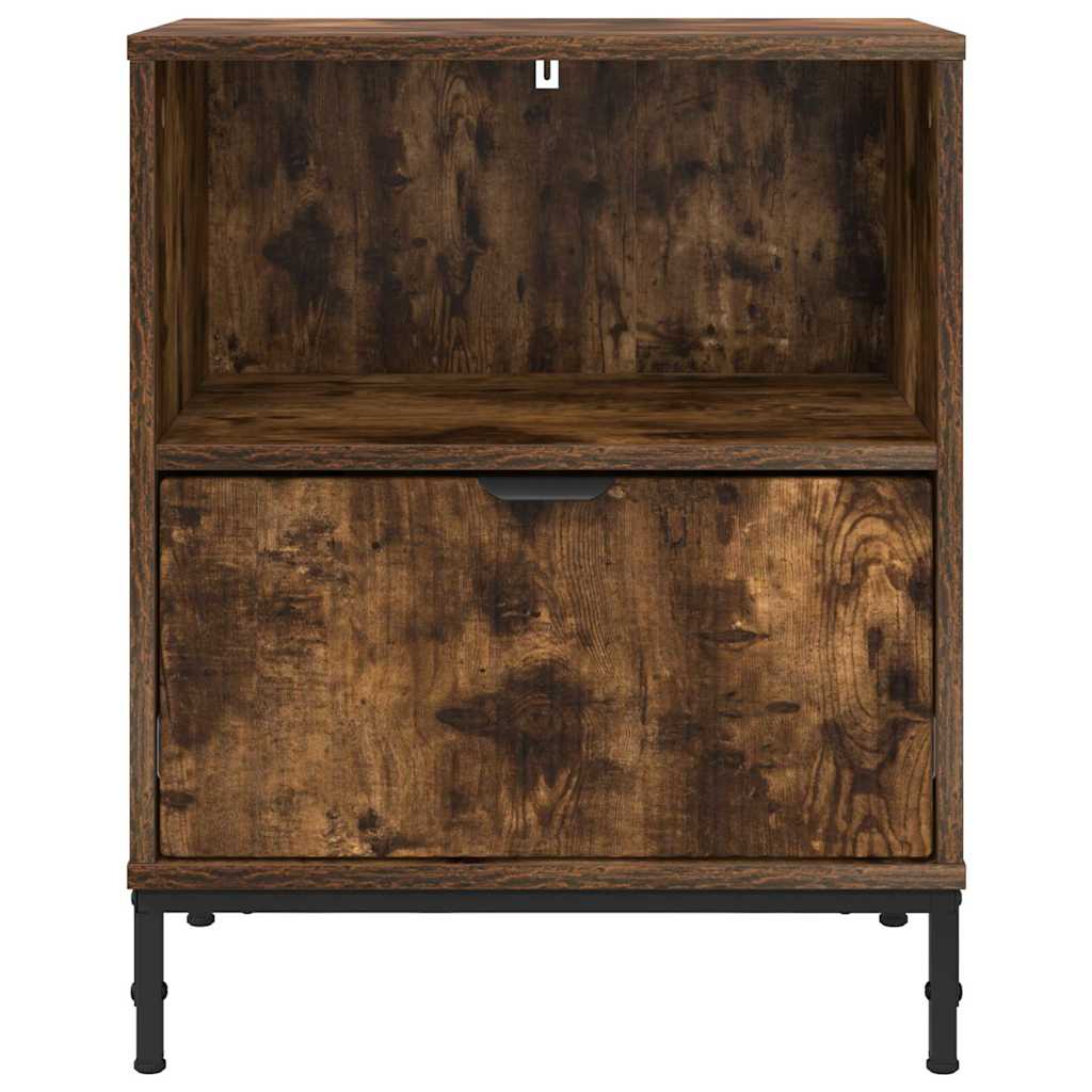 Nattbordskap 2 pcs Røkt eik 49 x 36 x 61 cm Konstruert tre