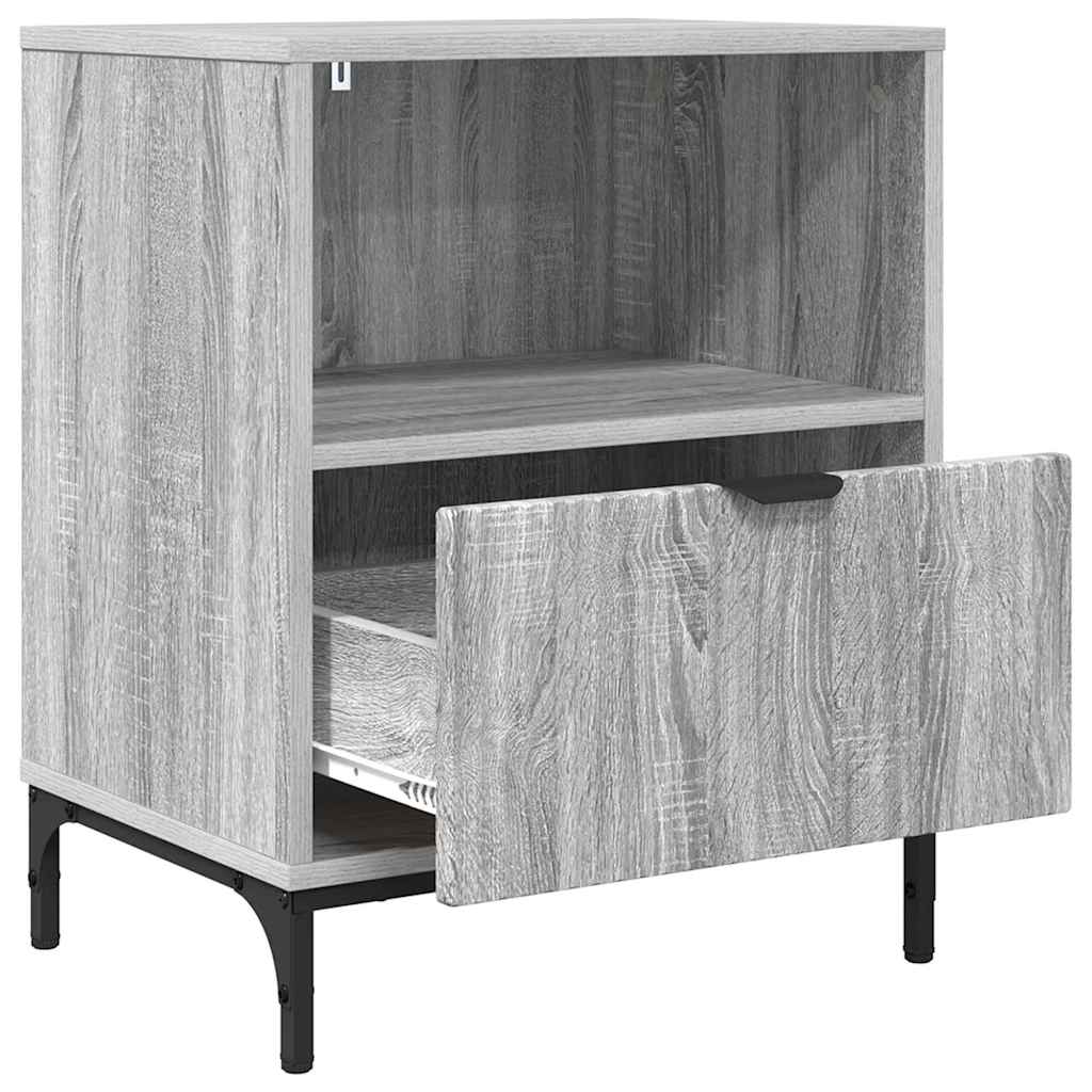 Nattbordskap 2 pcs Grå sonoma 49 x 36 x 61 cm Konstruert tre