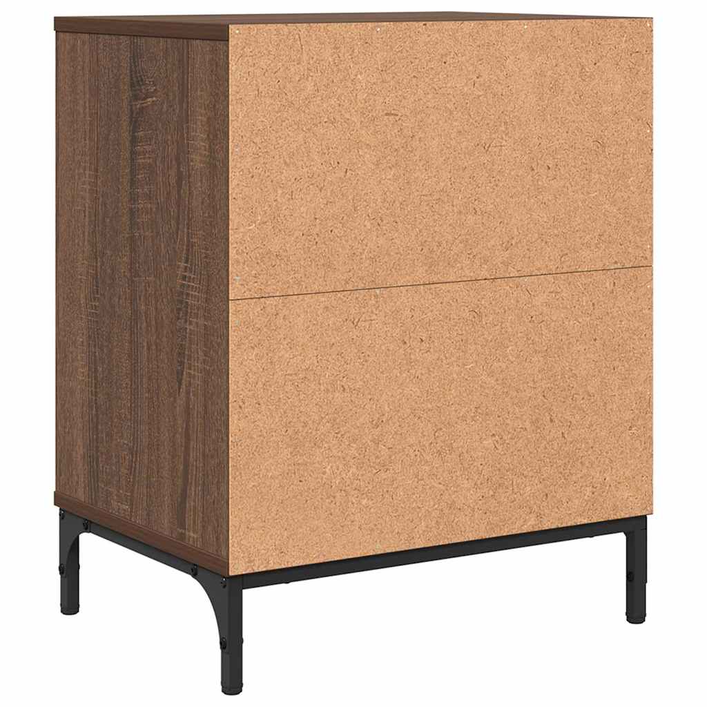 Nattbordskap 2 pcs brun eik 49 x 36 x 61 cm Konstruert tre