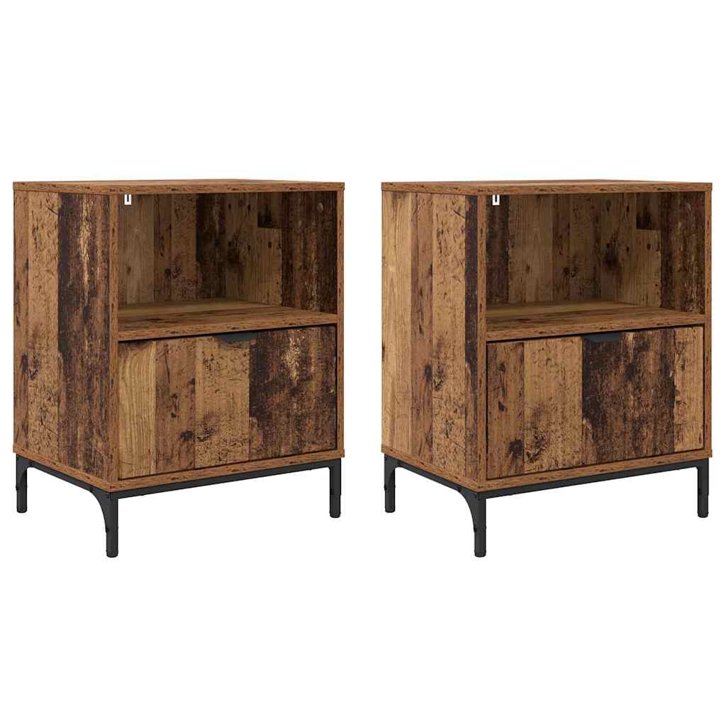 Nattbordskap 2 pcs Gammelt tre 49 x 36 x 61 cm Konstruert tre