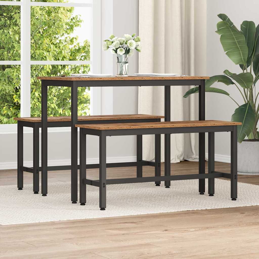 Spisebenk 2 pcs Gammelt tre 100 x 32,5 x 48,5 cm