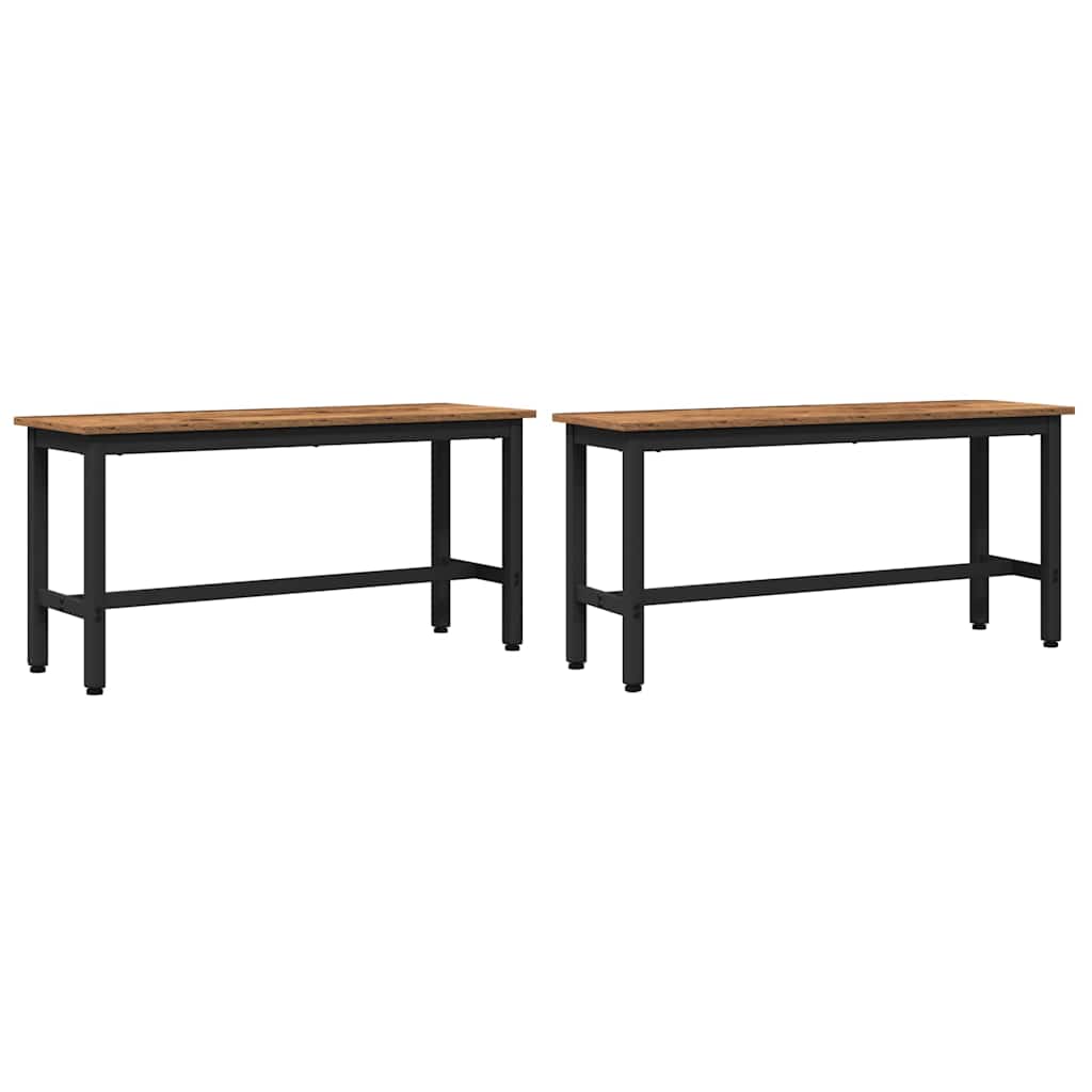 Spisebenk 2 pcs Gammelt tre 100 x 32,5 x 48,5 cm