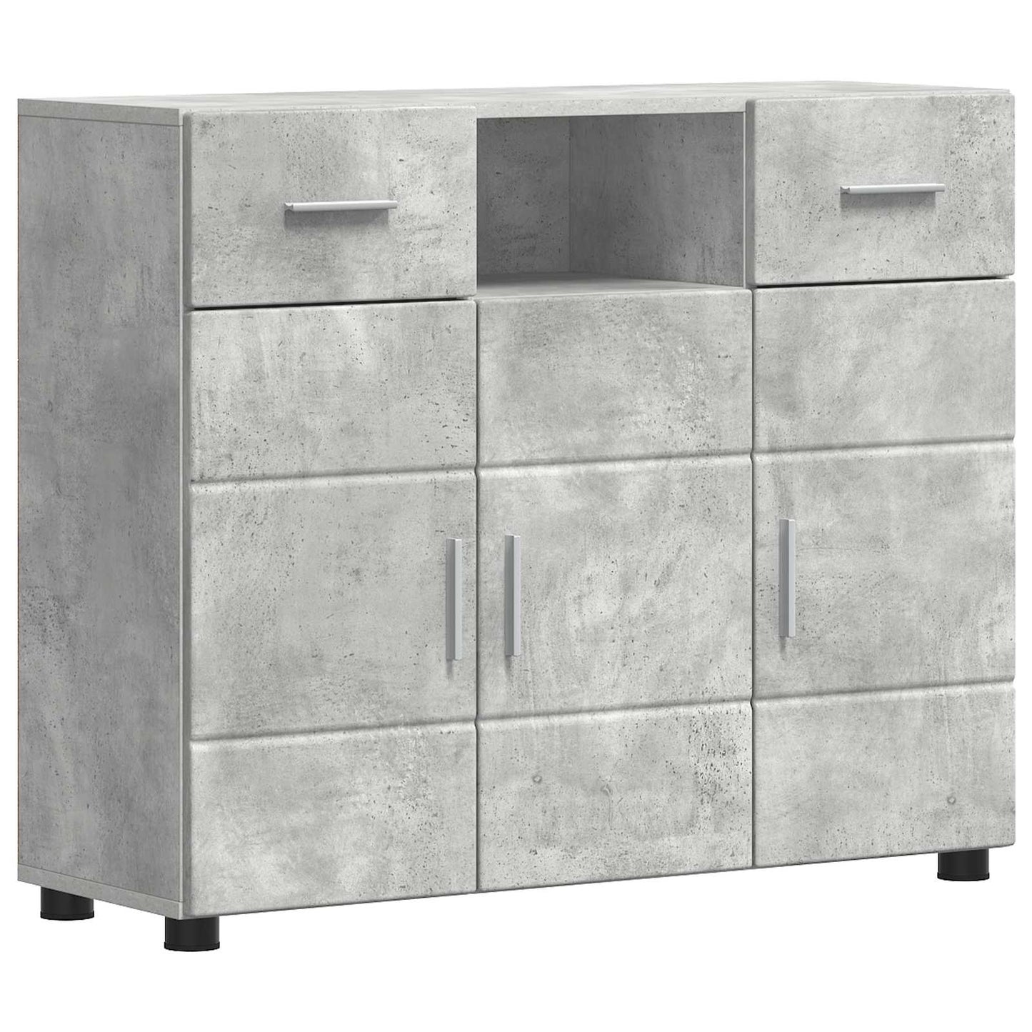 Tre skap med skuff Betonggrå 88,5 x 30,5 x 73 cm Konstruert tre