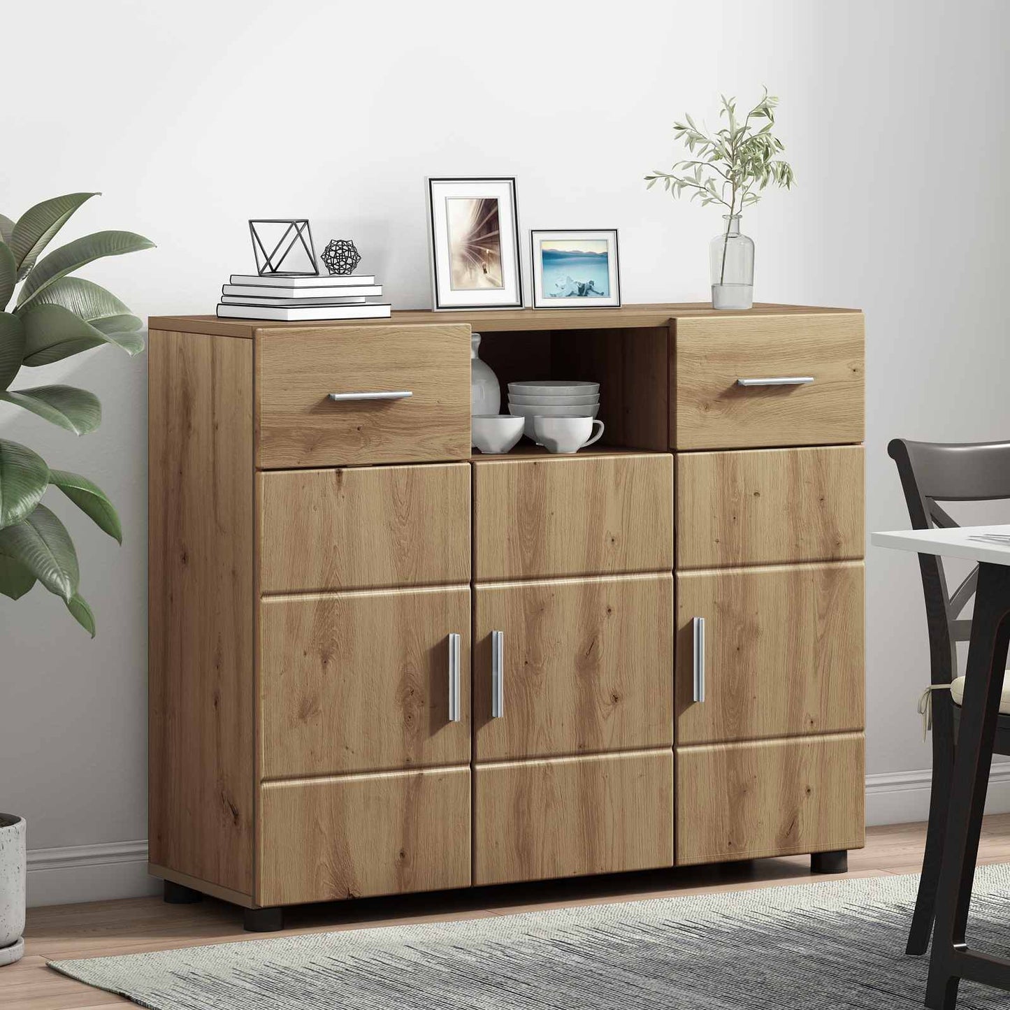 Tre skap Artisan Eik Konstruert tre