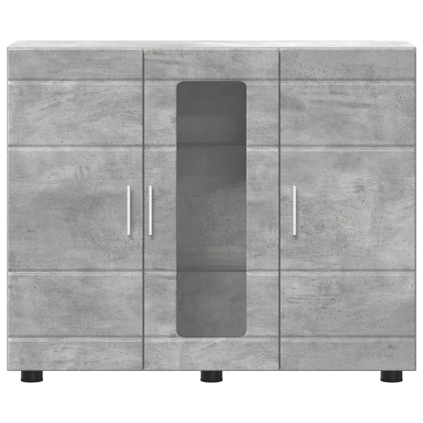 Tre skap Betonggrå 88,5 x 30,5 x 73 cm Konstruert tre