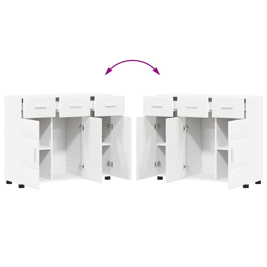 Serviesskap FLORIN 88,5 x 30,5 x 73 cm Hvit Konstruert tre