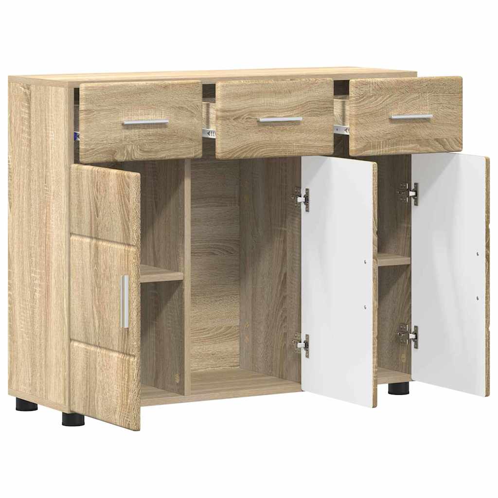 Serviesskap med hylle FLORIN Sonoma eik 88,5 x 30,5 x 73 cm