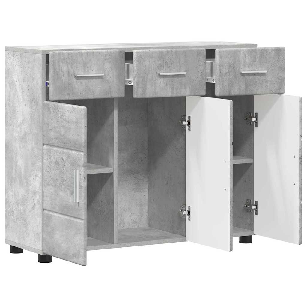 Serviesskap FLORIN 88,5 x 30,5 x 73 cm Betonggrå Konstruert tre