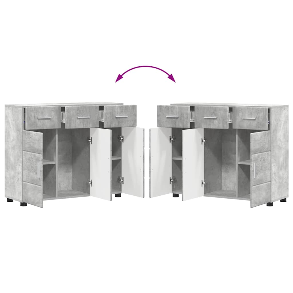 Serviesskap FLORIN 88,5 x 30,5 x 73 cm Betonggrå Konstruert tre