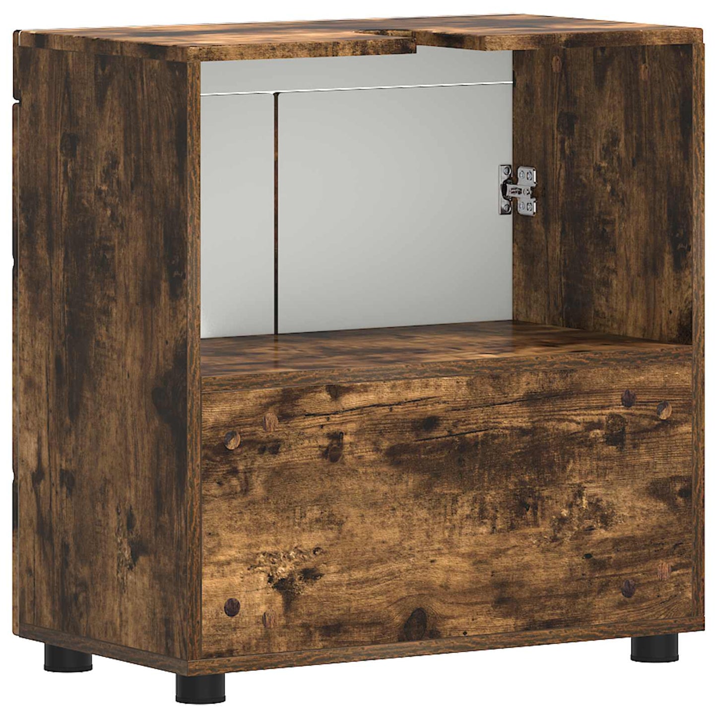 Baderomsskapsett TULUM Røkt eik 60 x 34 x 63 cm Konstruert tre