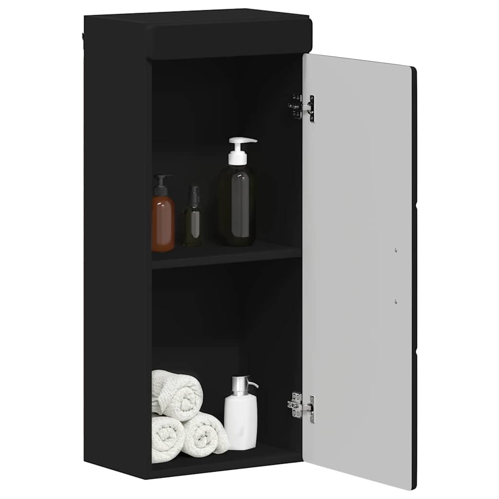 Baderom veggskap TULUM Svart 37 x 24,5 x 86 cm Konstruert tre