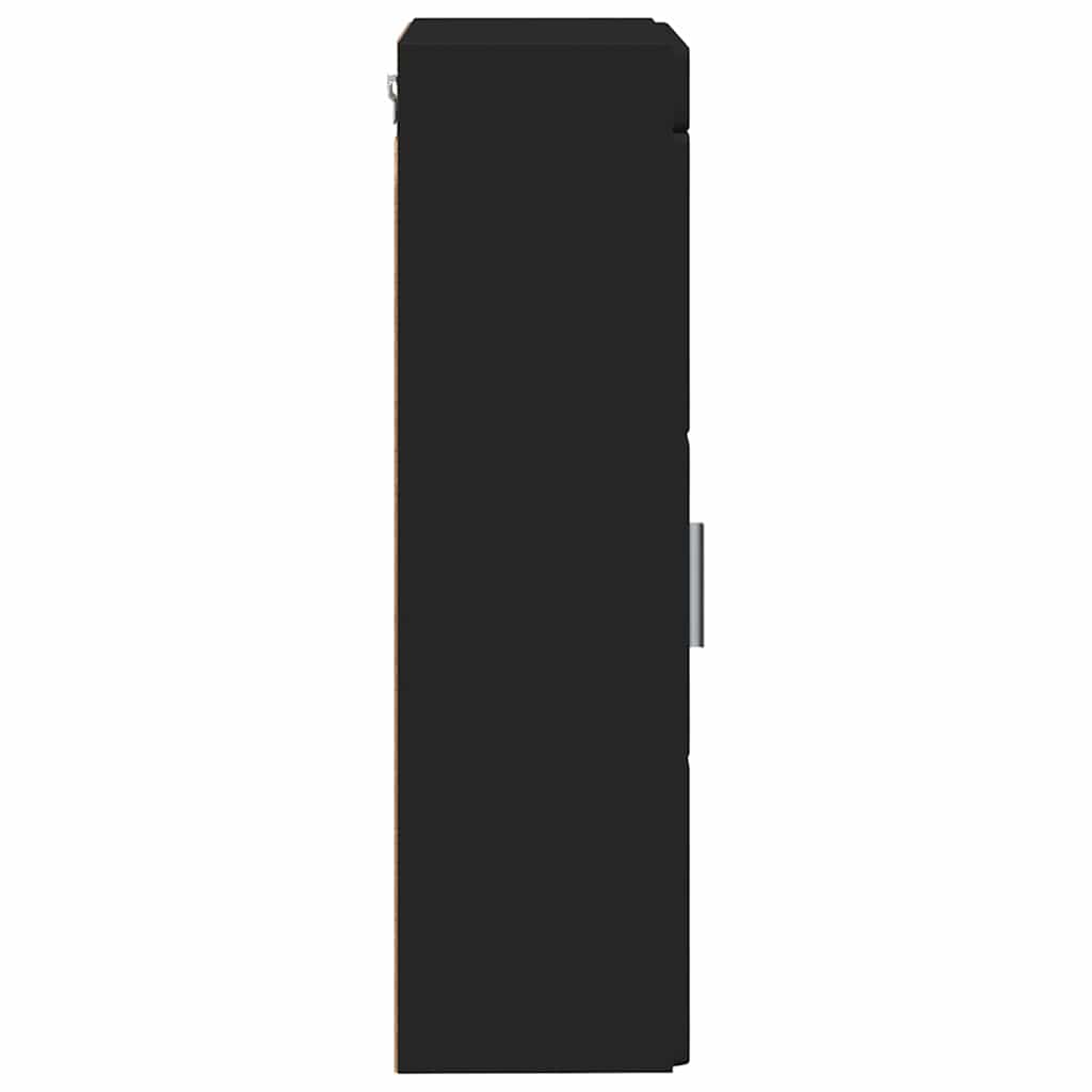 Baderom veggskap TULUM Svart 37 x 24,5 x 86 cm Konstruert tre