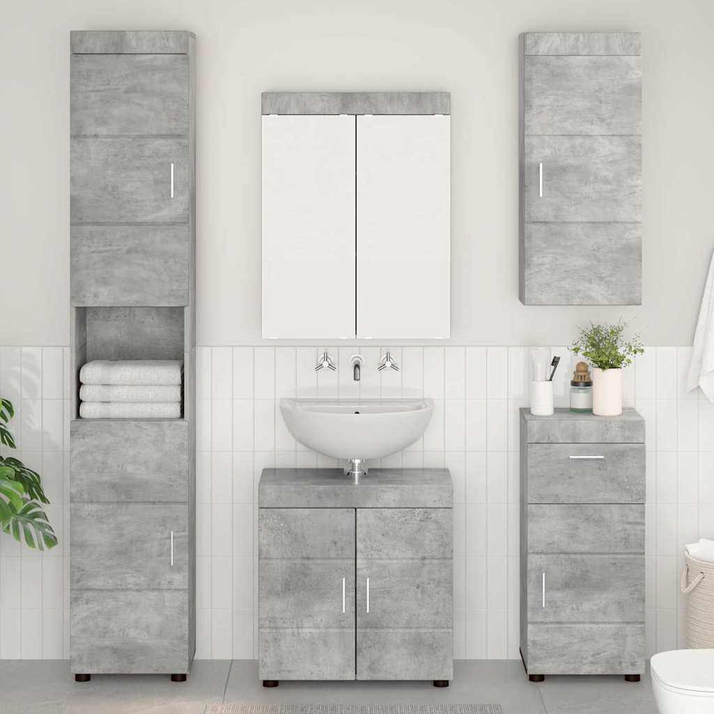 Baderom veggskap med hylle TULUM Betonggrå 37 x 24,5 x 86 cm