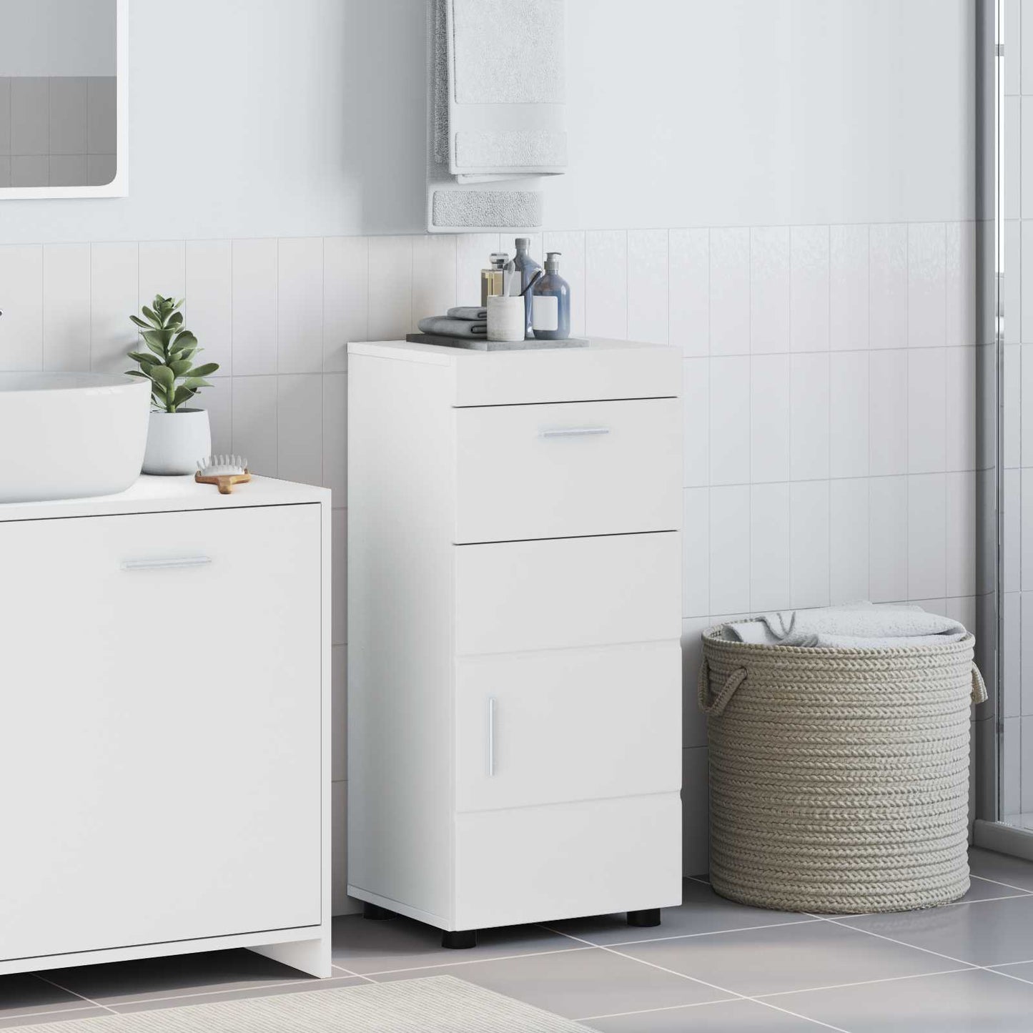 Baderomsskapsett TULUM Hvit 37 x 31,5 x 82 cm Konstruert tre