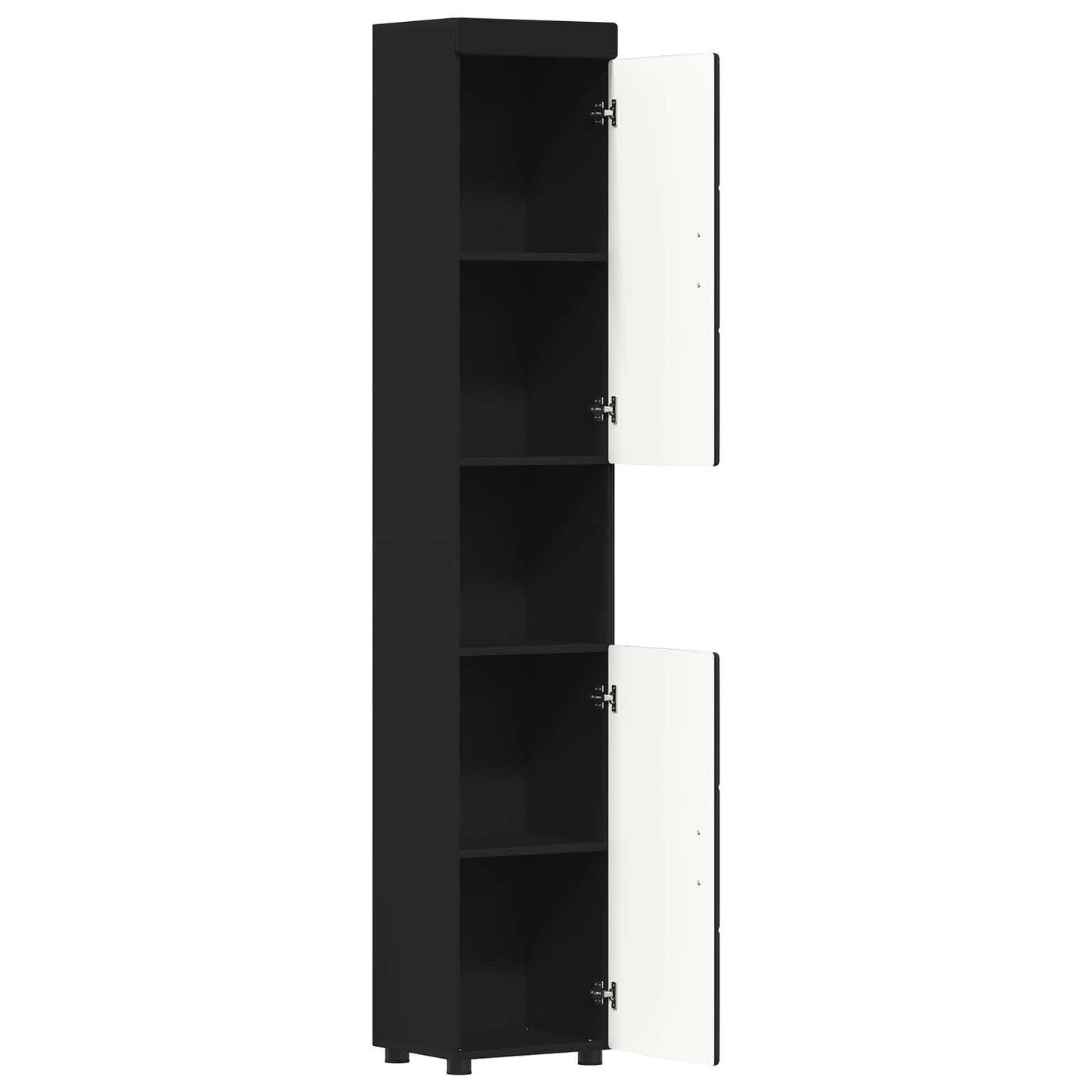 Baderomsskapsett TULUM Svart 37 x 31,5 x 203 cm Konstruert tre