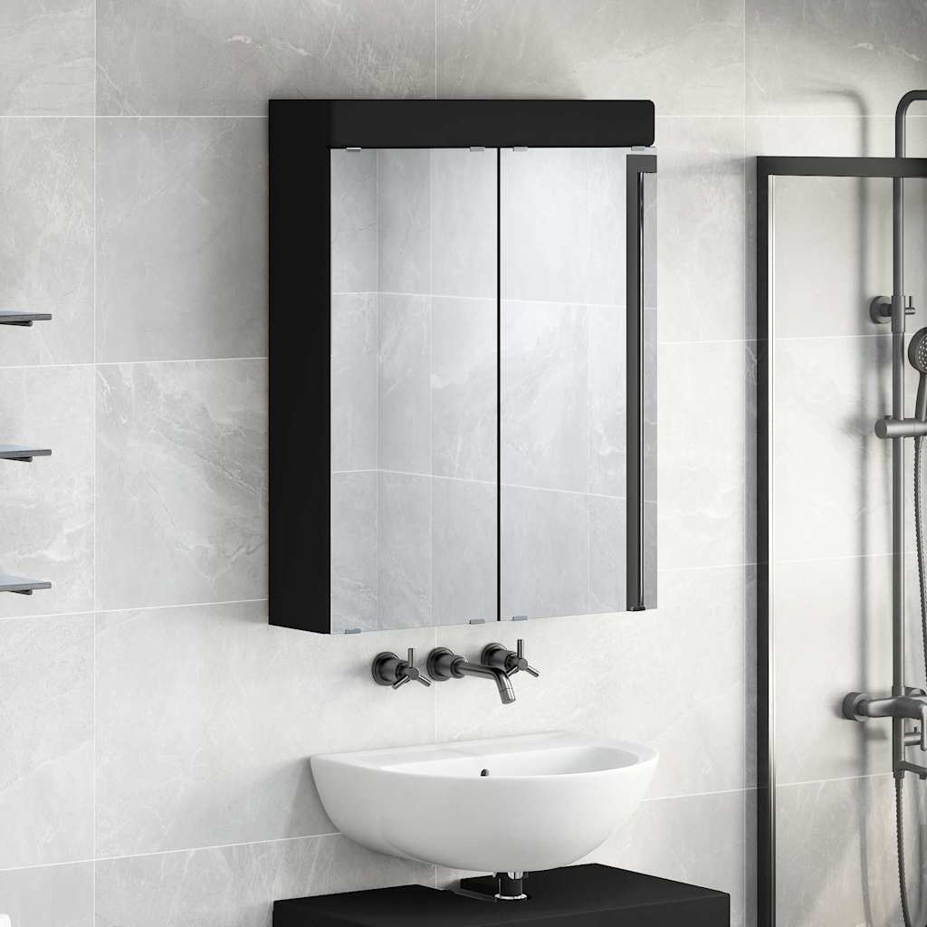 Baderomsspeilskap TULUM Svart 60 x 16,5 x 78 cm Konstruert tre