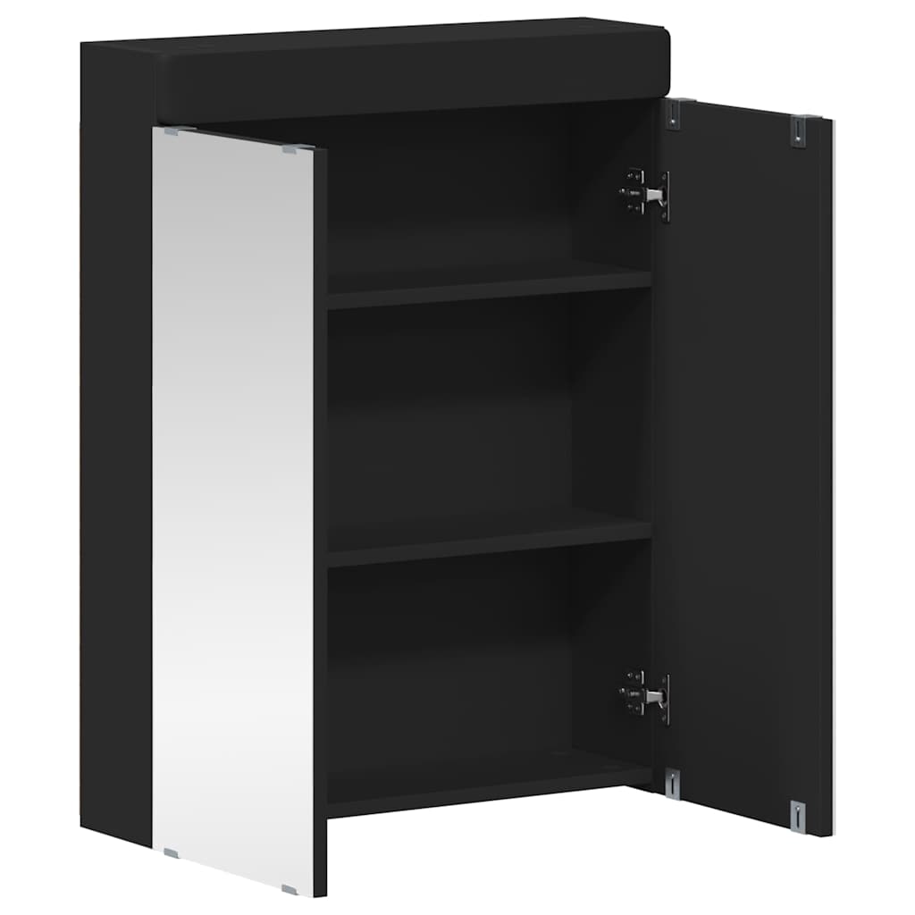 Baderomsspeilskap TULUM Svart 60 x 16,5 x 78 cm Konstruert tre