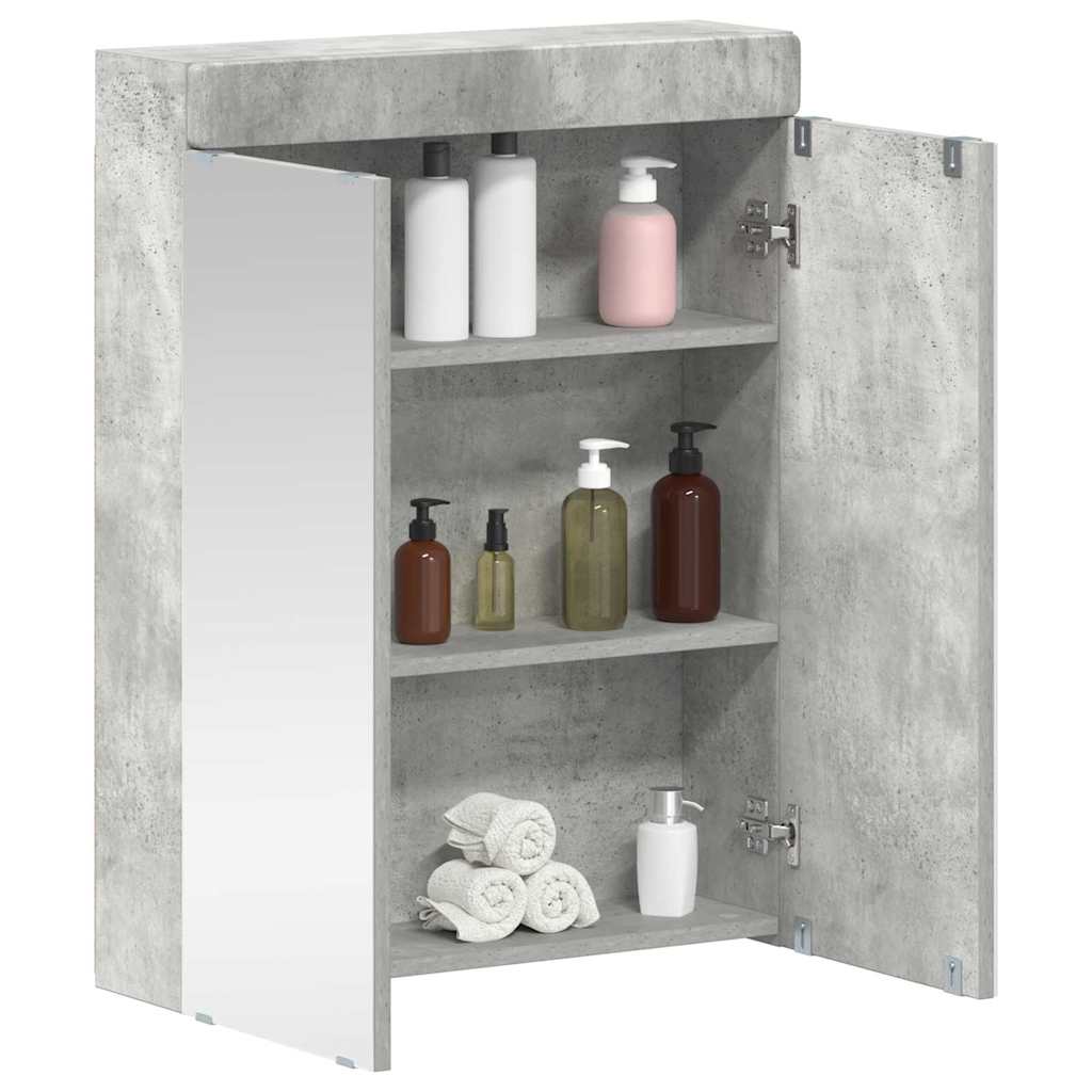 Baderomsspeilskap med hylle TULUM Betonggrå 60 x 16,5 x 78 cm