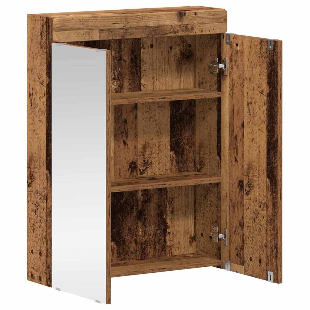 Baderomsspeilskap med hylle TULUM Gammelt tre 60 x 16,5 x 78 cm