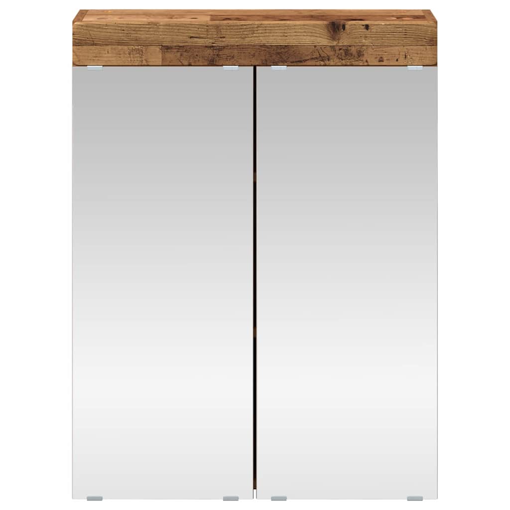 Baderomsspeilskap med hylle TULUM Gammelt tre 60 x 16,5 x 78 cm