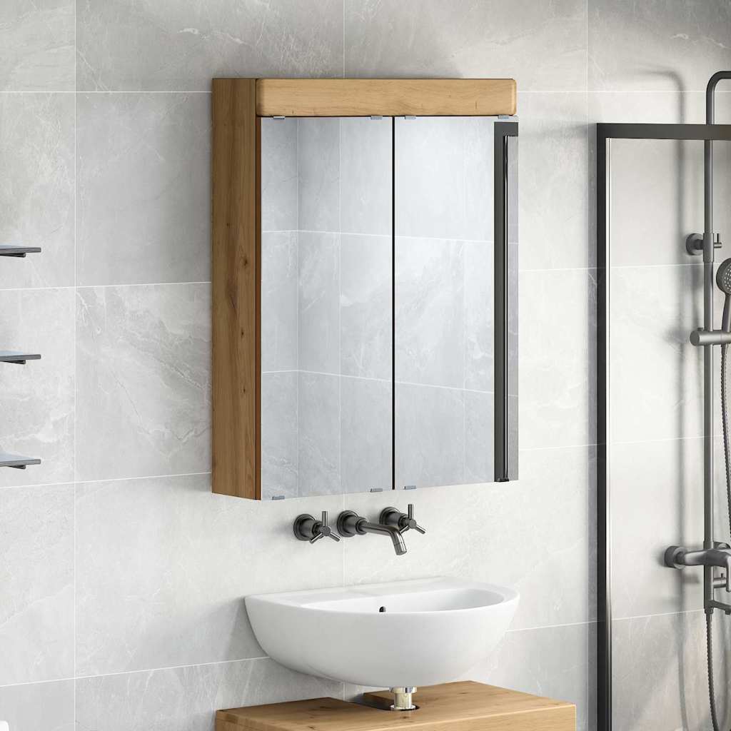 Baderomsspeilskap med hylle TULUM Artisan Eik 60 x 16,5 x 78 cm