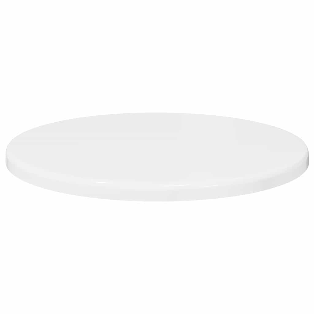 Bordplate Høyglans hvit Ø 30 x 1,5 cm Konstruert tre