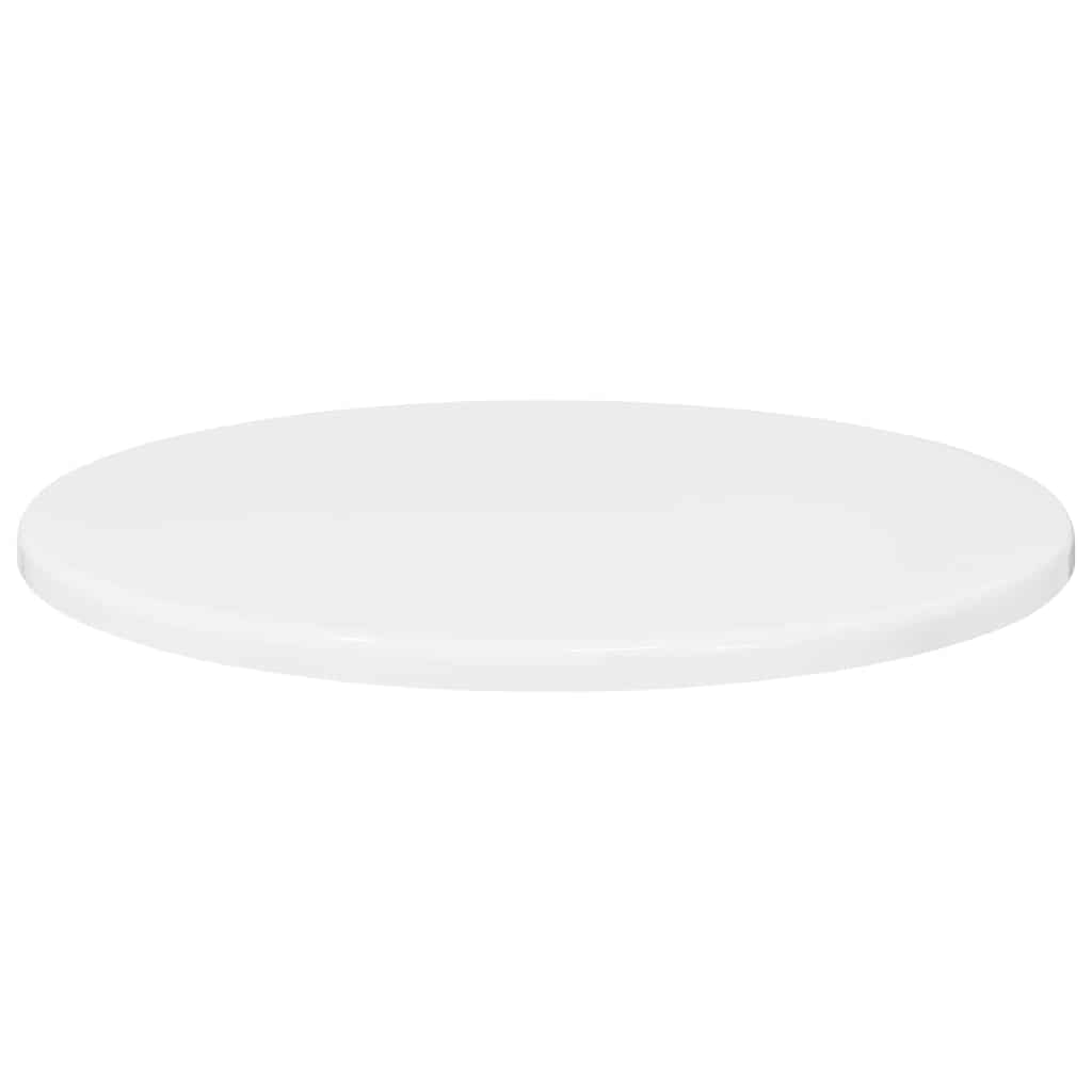 Bordplate Høyglans hvit Ø 40 x 1,5 cm Konstruert tre