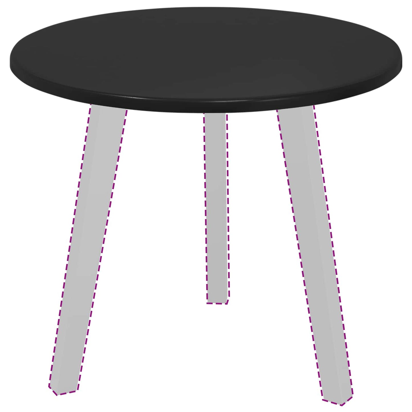 Bordplate Svart Ø 50 x 1,5 cm Konstruert tre