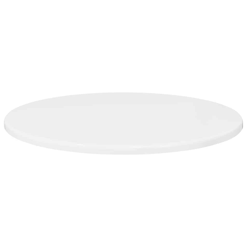 Bordplate Høyglans hvit Ø 50 x 1,5 cm Konstruert tre