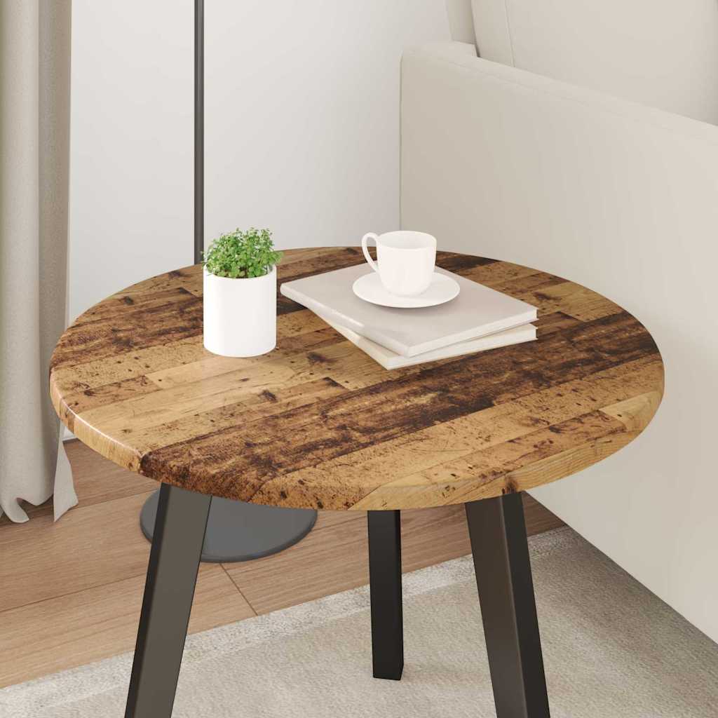 Bordplate Gammelt tre Ø 50 x 1,5 cm Konstruert tre