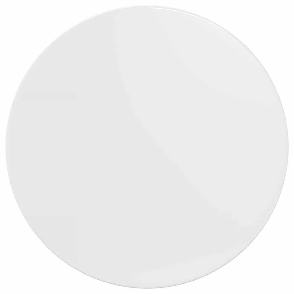 Bordplate Høyglans hvit Ø 70 x 1,5 cm Konstruert tre