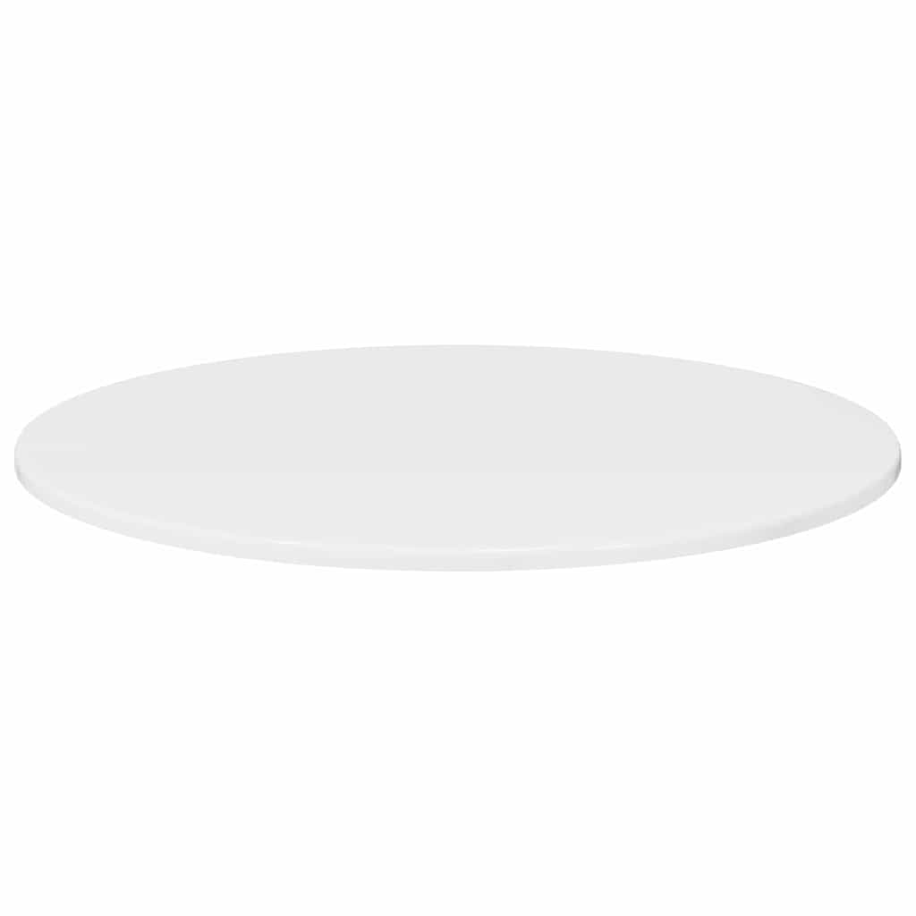 Bordplate Høyglans hvit Ø 70 x 1,5 cm Konstruert tre