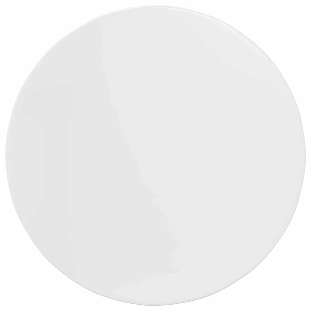 Bordplate Høyglans hvit Ø 80 x 1,5 cm Konstruert tre