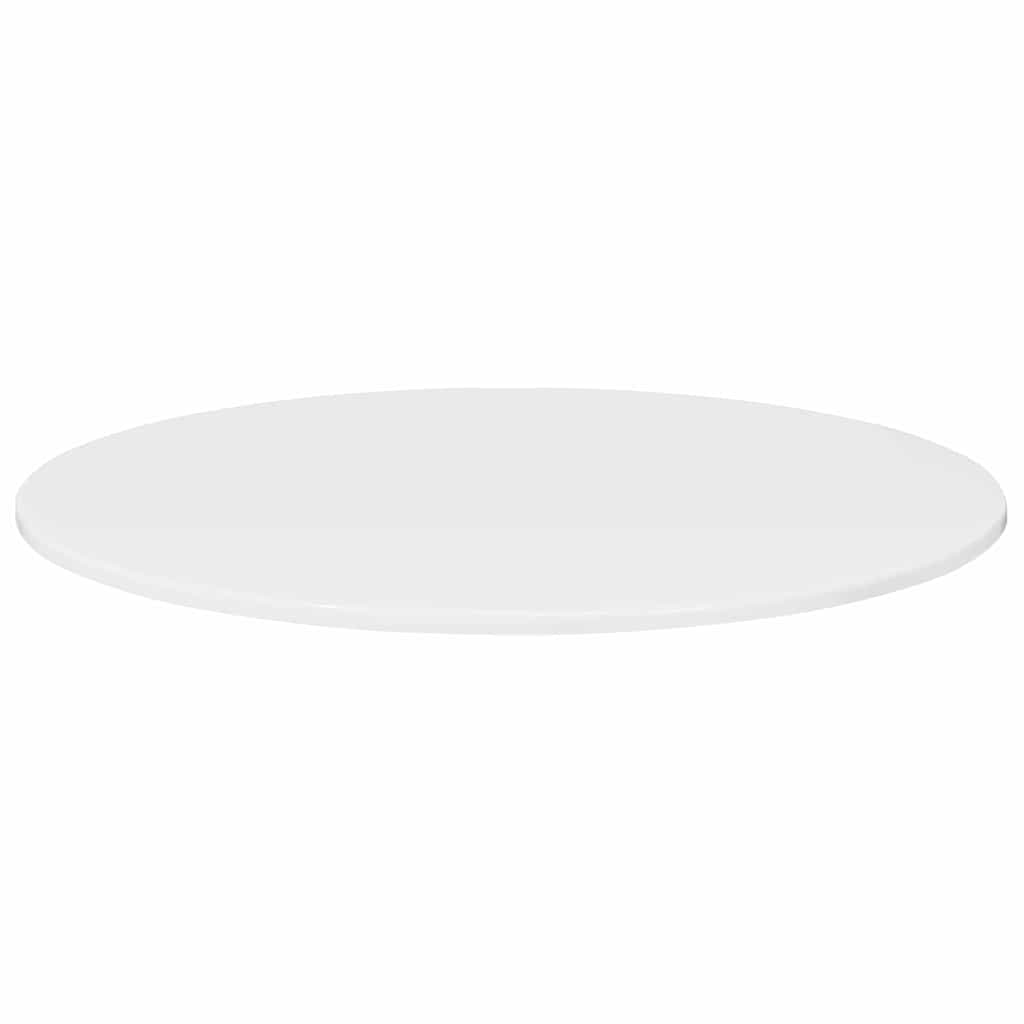 Bordplate Høyglans hvit Ø 80 x 1,5 cm Konstruert tre
