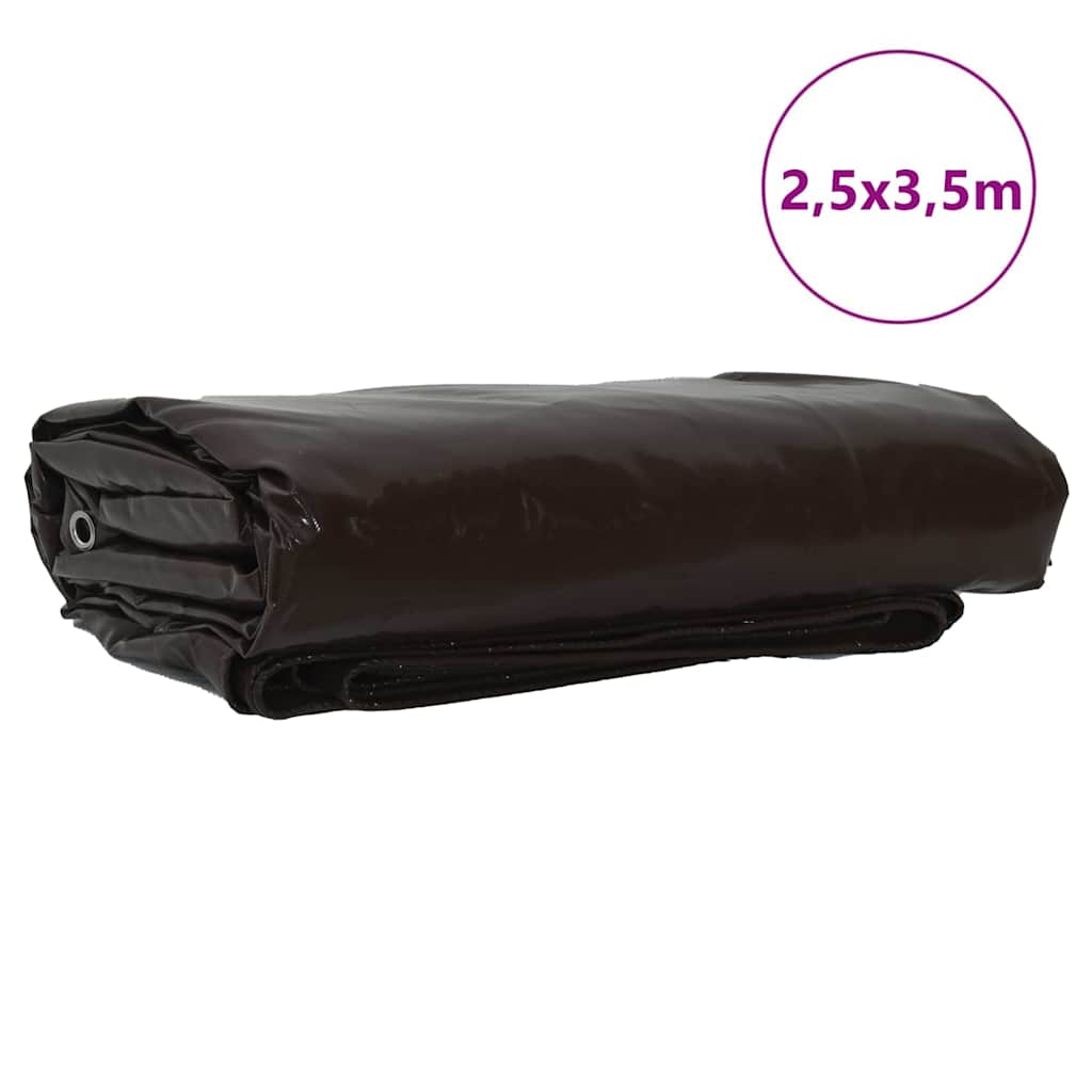 Presenning 650g / m² Brun 2,5 x 3,5 m Lerret med PVC-belegg