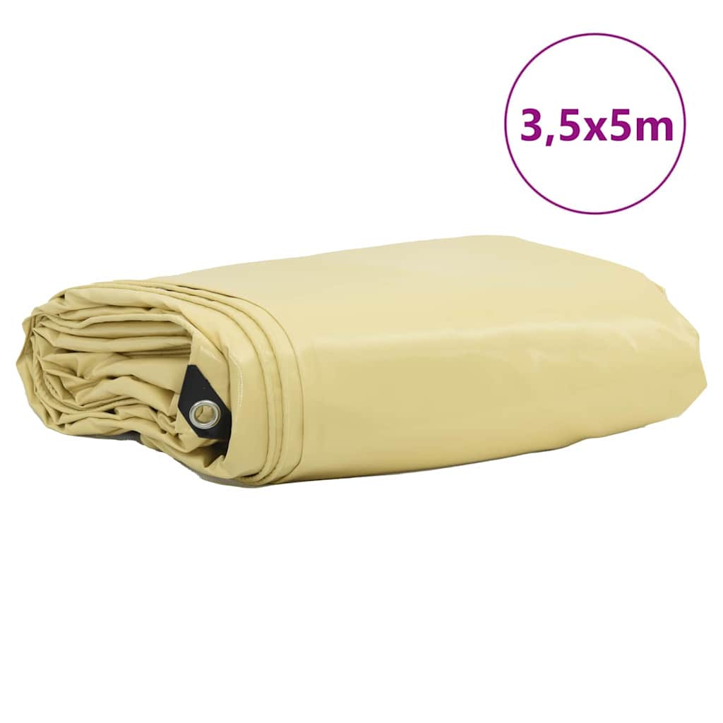 Presenning 650g / m² Beige 3,5 x 5 m Lerret med PVC-belegg