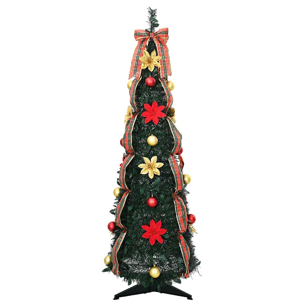 Kunstig juletre med 50 LED med stativ grønn 125 cm PVC