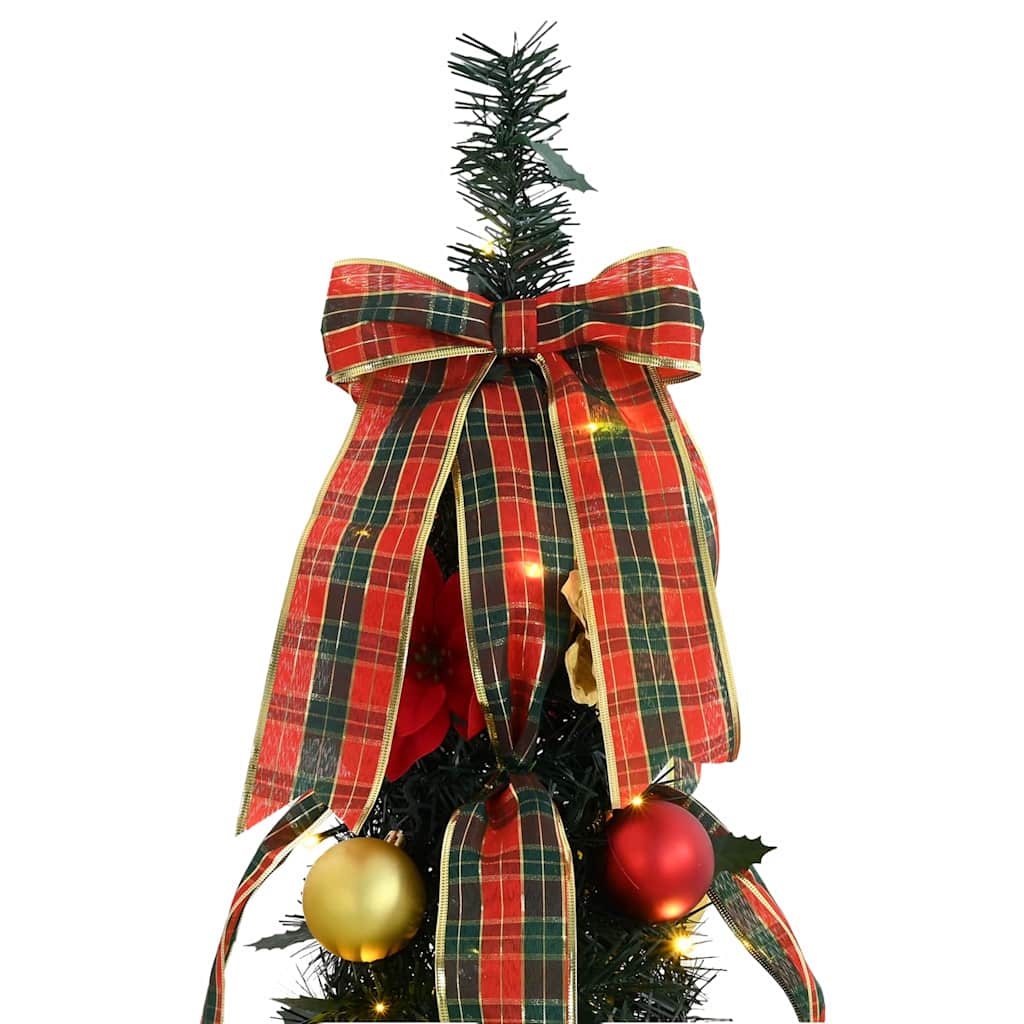 Kunstig juletre med 200 LED med stativ grønn 215 cm PVC