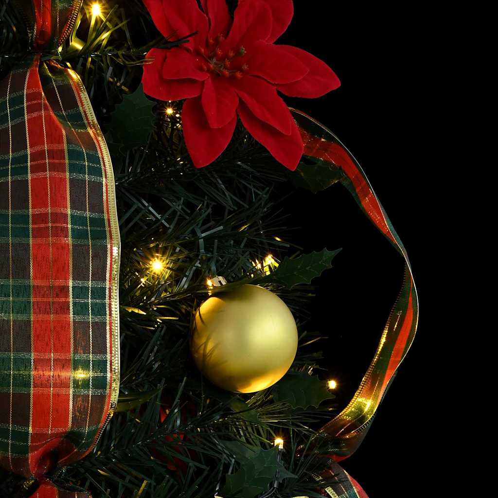 Kunstig juletre med 200 LED med stativ grønn 215 cm PVC
